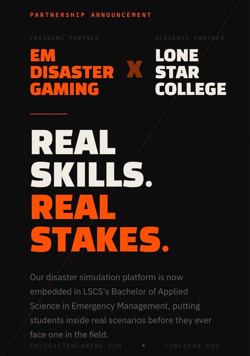PRESS RELEASE: EM Disaster Gaming Partners with Lone Star College System’s Bachelor of Applied Science in Emergency Management program.